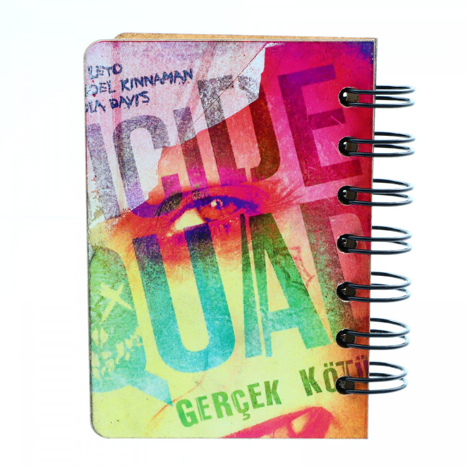 Agenda cu spirala, din lemn, Harley Quinn Suicide Squad, 10 x 7 cm
