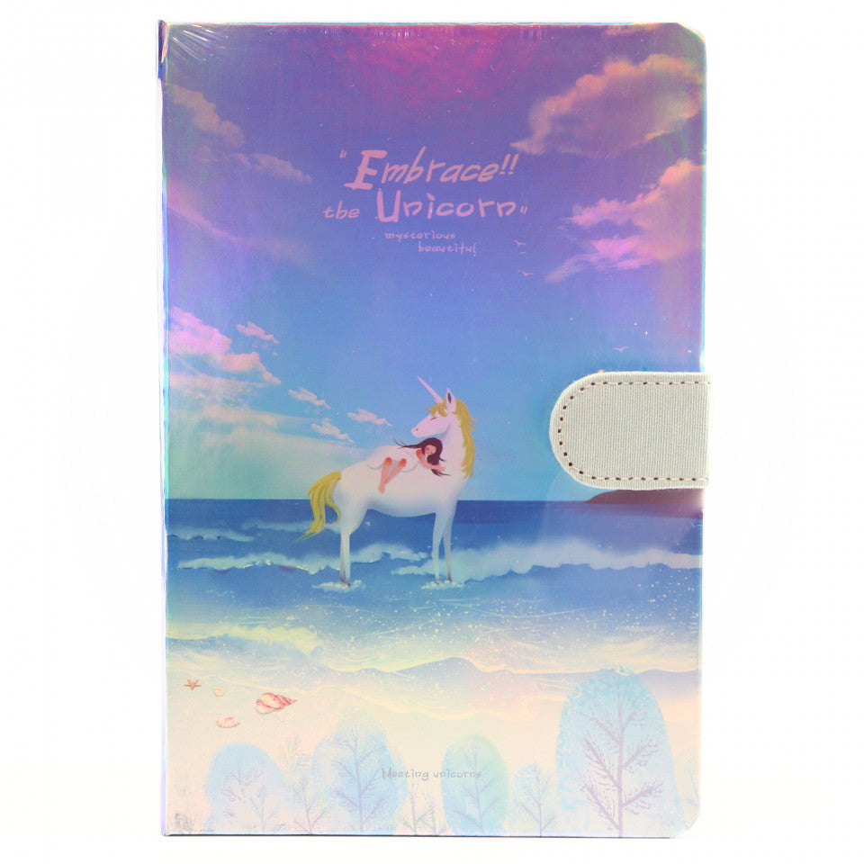 Agenda Embrace the Unicorn, 13 x 19 cm, 244 file, Albastru