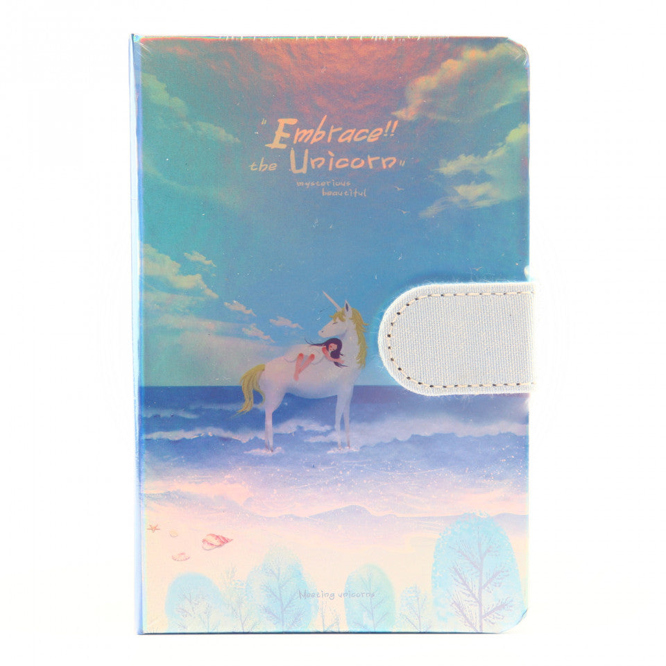 Agenda nedatata Embrace the Unicorn, 9.5 x 14.5cm, 244 file, Albastru