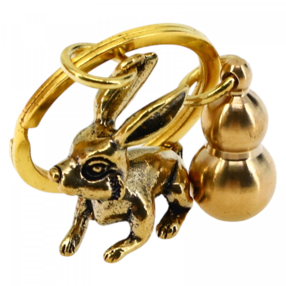 Amulete Breloc Feng Shui, Anul Iepurelui, 2 piese, Bunastare, Noroc, Bani, NO554, 3 cm, Auriu