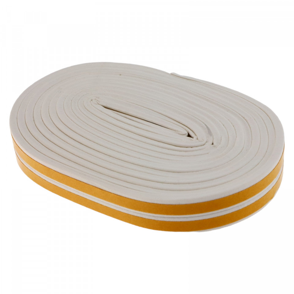 Banda autoadeziva pentru izolare usi si ferestre, NO68, 0.9cm x 6 m, Alb