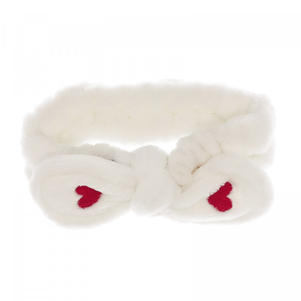 Bentita cosmetica de baie, inimioare, Alb