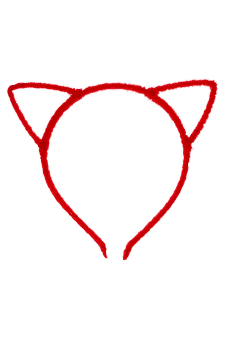 Bentita cu urechi, pisica, NO481, 13 cm, Rosu inchis