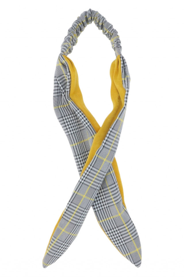 Bentita pentru par, imprimeu carouri, NO9516, Multicolor