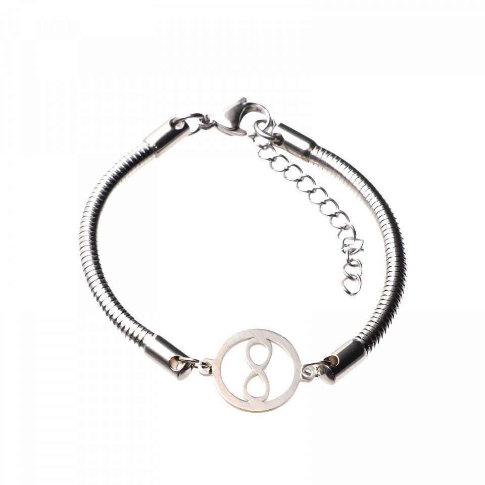 Bratara de dama din Inox, Pandantiv infinit, 19 cm