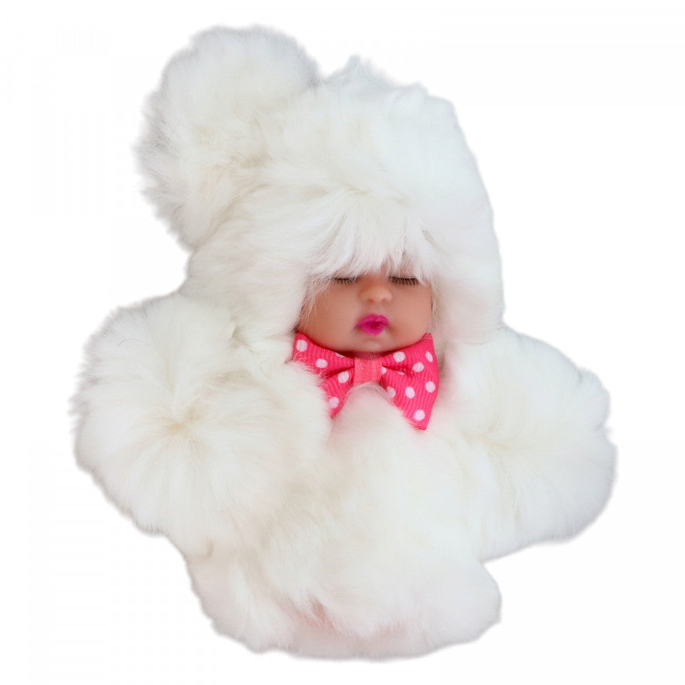 Breloc bebe, NO4321, 13 x 14 cm, Alb