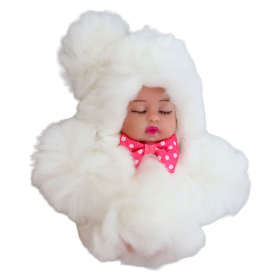 Breloc bebe, NO4321, 13 x 14 cm, Alb