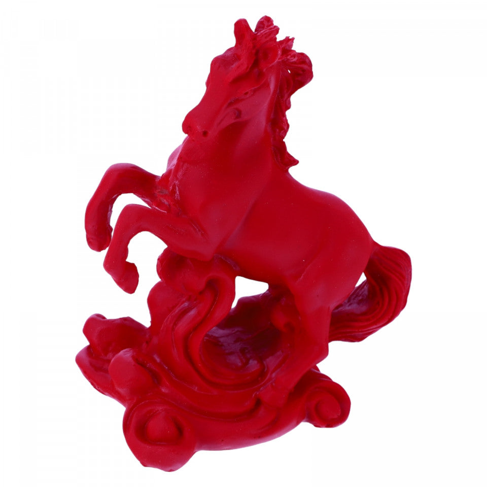 Cal Feng Shui pentru aducerea succesului si a faimei, Rasina, 11 x 13.5 cm, Rosu