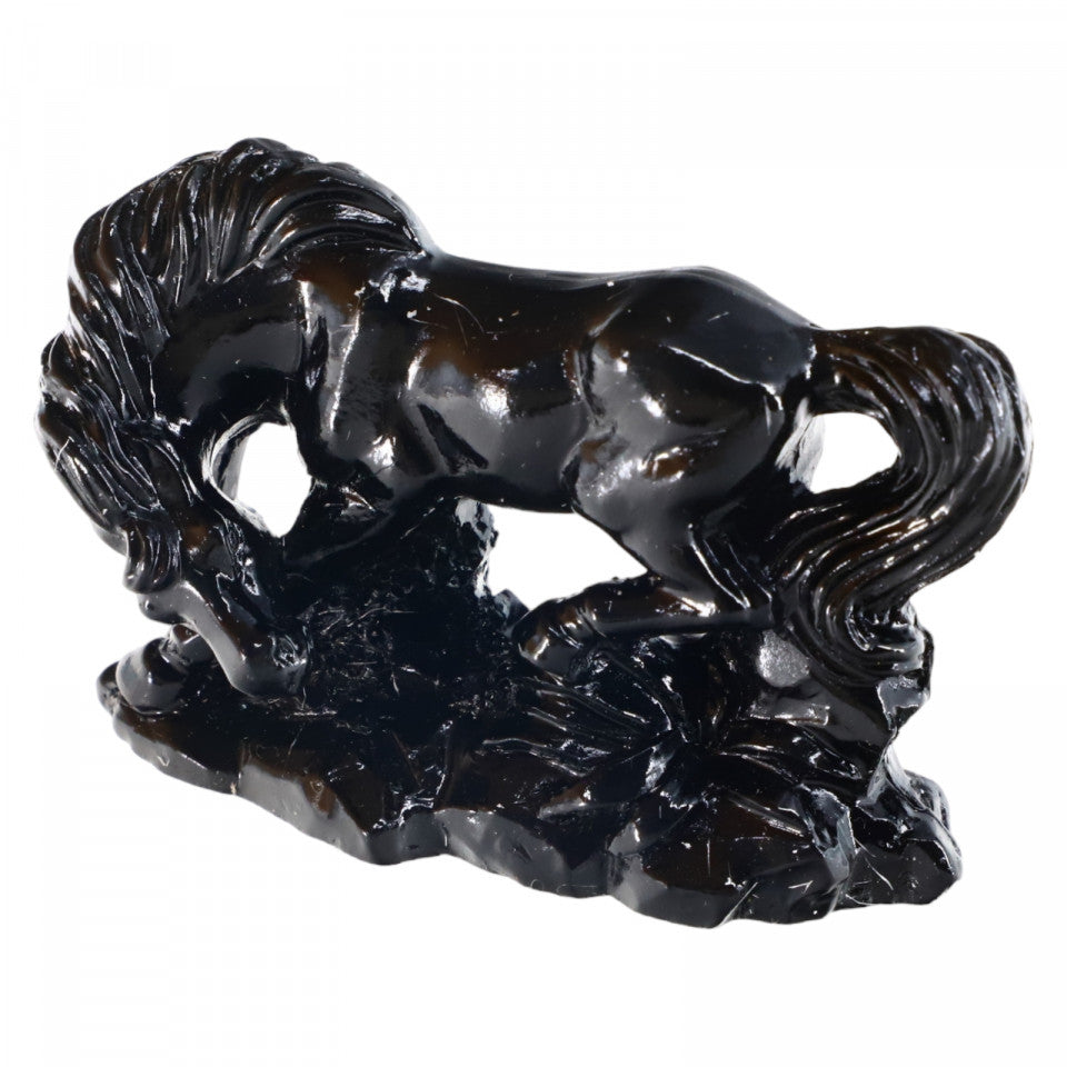 Calul succesului, remediu Feng Shui, rasina, NO1027, 4.5 x 6.5 cm, Negru