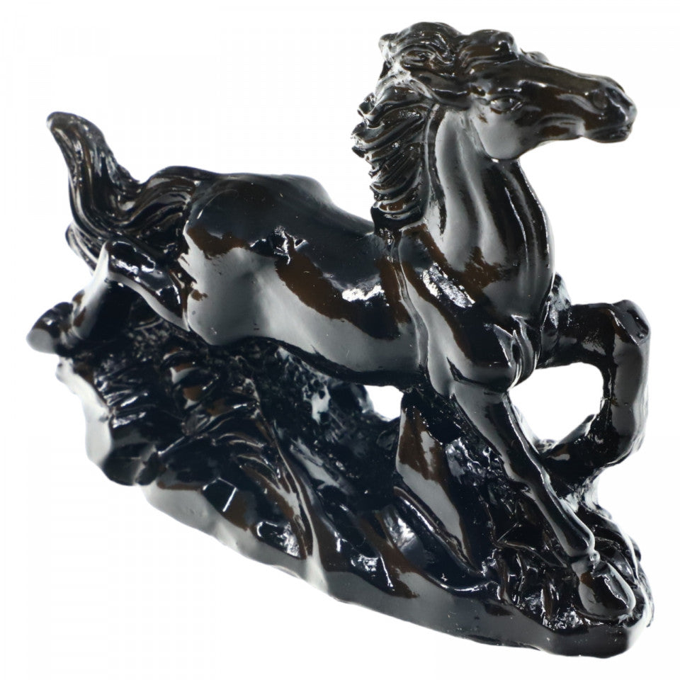 Calul succesului, remediu Feng Shui, rasina, NO1030, 5.5 x 6.5 cm, Negru