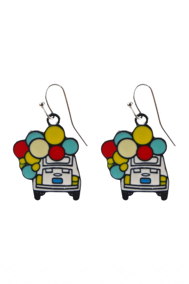 Cercei amuzanti, Baloane, NO10048, Otel inoxidabil, 2 cm, Multicolor