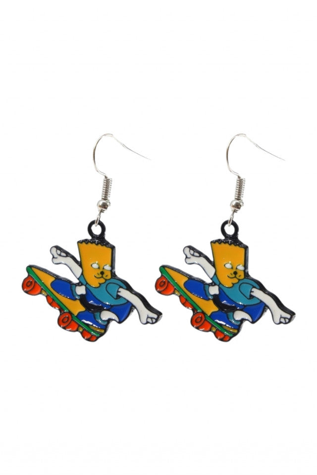 Cercei amuzanti, Bart Simpson, NO10010, Otel inoxidabil, 3 cm, Multicolor