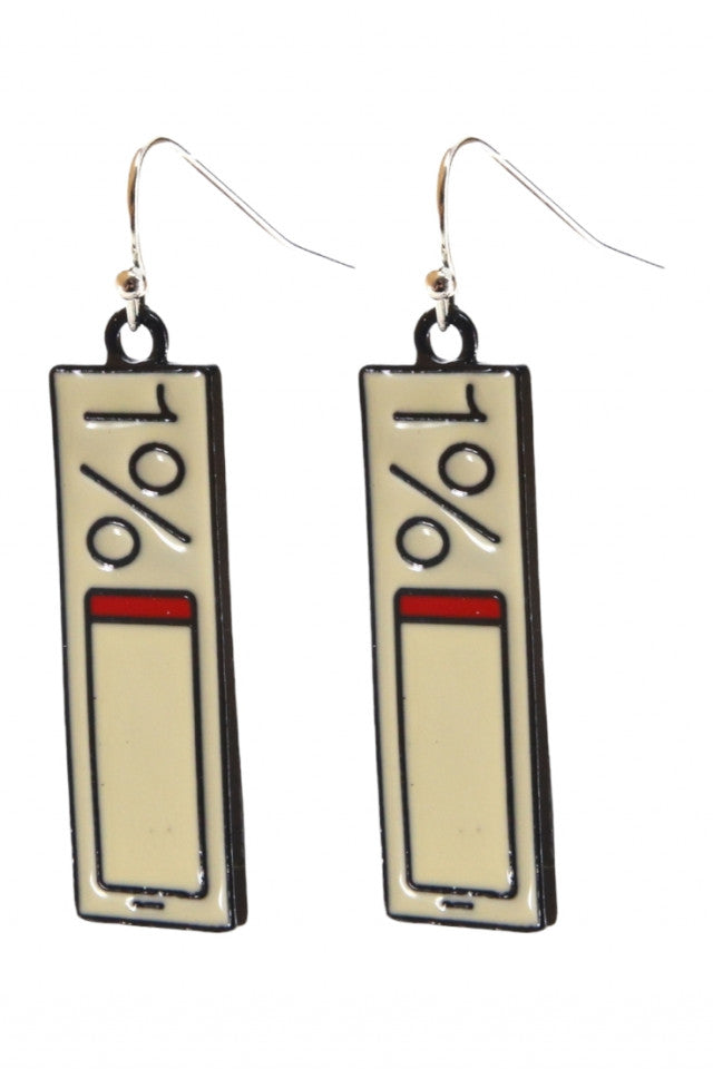 Cercei amuzanti, Baterie 1%, NO10019, Otel inoxidabil, 3.3 cm, Multicolor