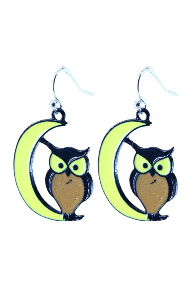 Cercei amuzanti, Bufnita, NO10034, Otel inoxidabil, 2.5 cm, Multicolor