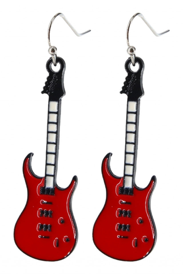 Cercei amuzanti, Chitara, NO10036, Otel inoxidabil, 4 cm, Multicolor