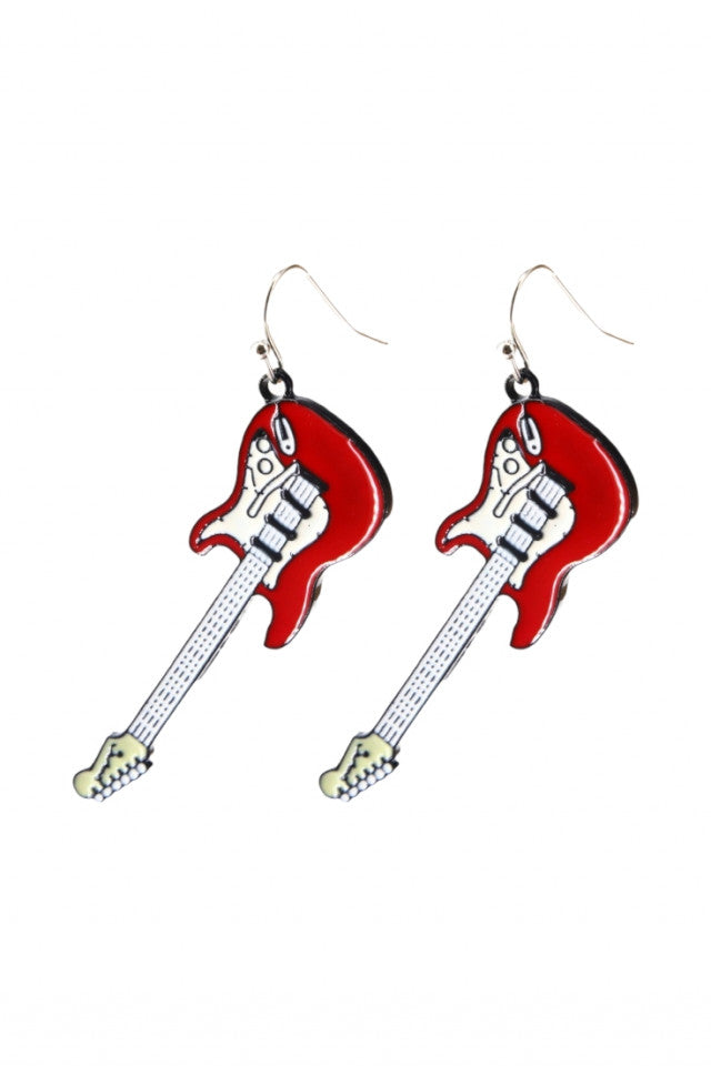 Cercei amuzanti, Chitara, NO10079, Otel inoxidabil, 5 cm, Multicolor