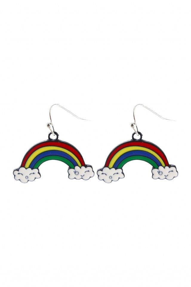 Cercei amuzanti, Curcubeu, NO10001, Otel inoxidabil, 3 cm, Multicolor