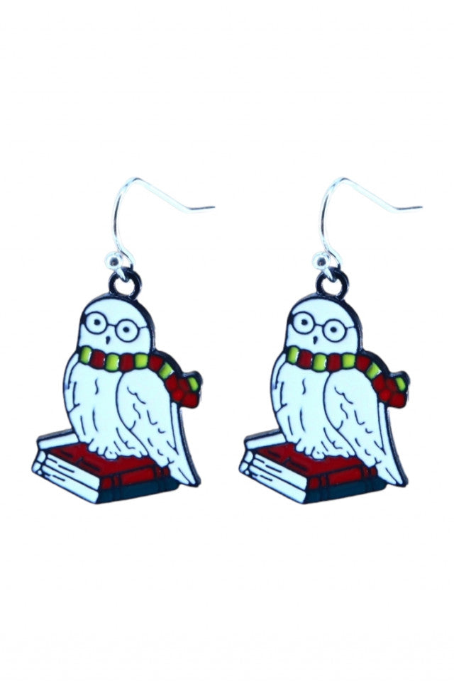 Cercei amuzanti, Harry Potter Hedwig, NO10117, Otel inoxidabil, 2.4 cm, Multicolor