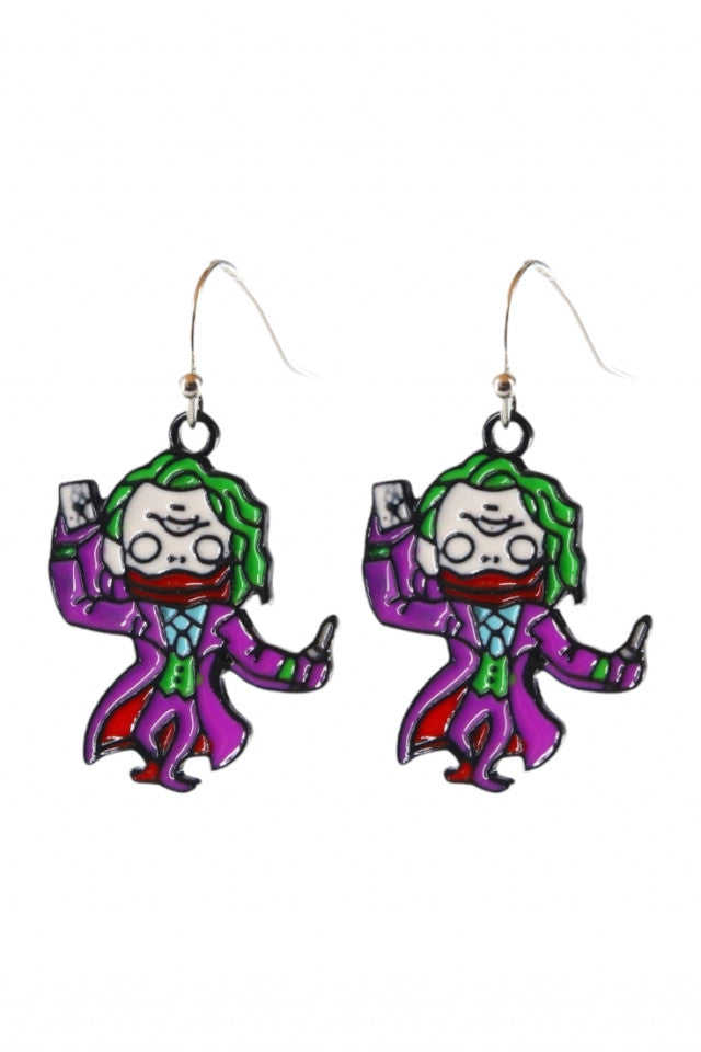 Cercei amuzanti, Jocker, NO9977, Otel inoxidabil, 2 cm, Multicolor