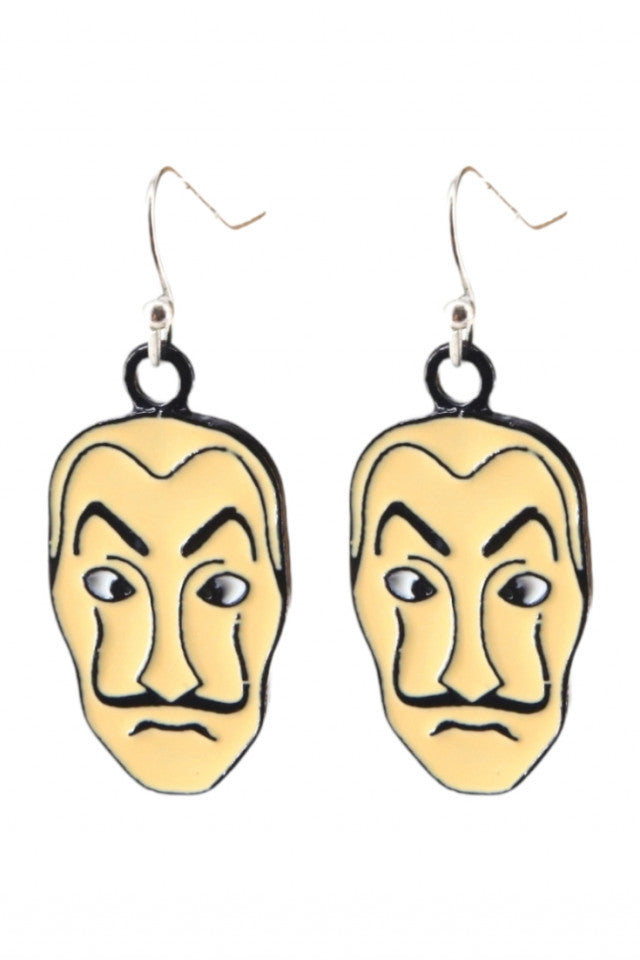 Cercei amuzanti, La Casa de Papel, NO10033, Otel inoxidabil, 2.3 cm, Multicolor