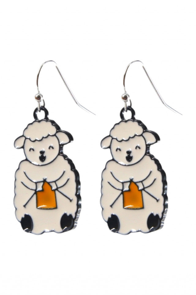 Cercei amuzanti, Oita care croseteaza, NO9997, Otel inoxidabil, 2 cm, Multicolor