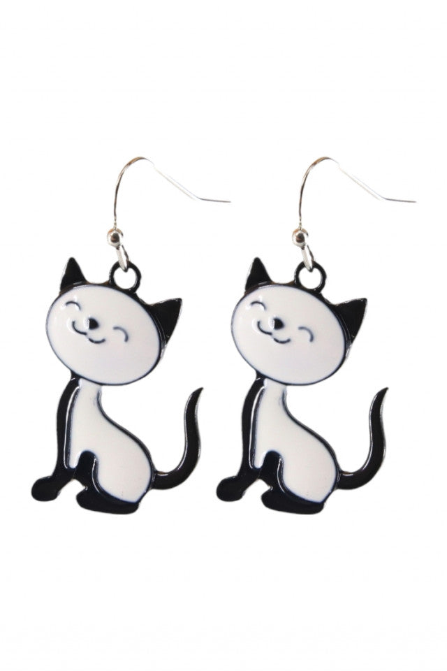 Cercei amuzanti, Pisicuta, NO10080, Otel inoxidabil, 2.5 cm, Multicolor