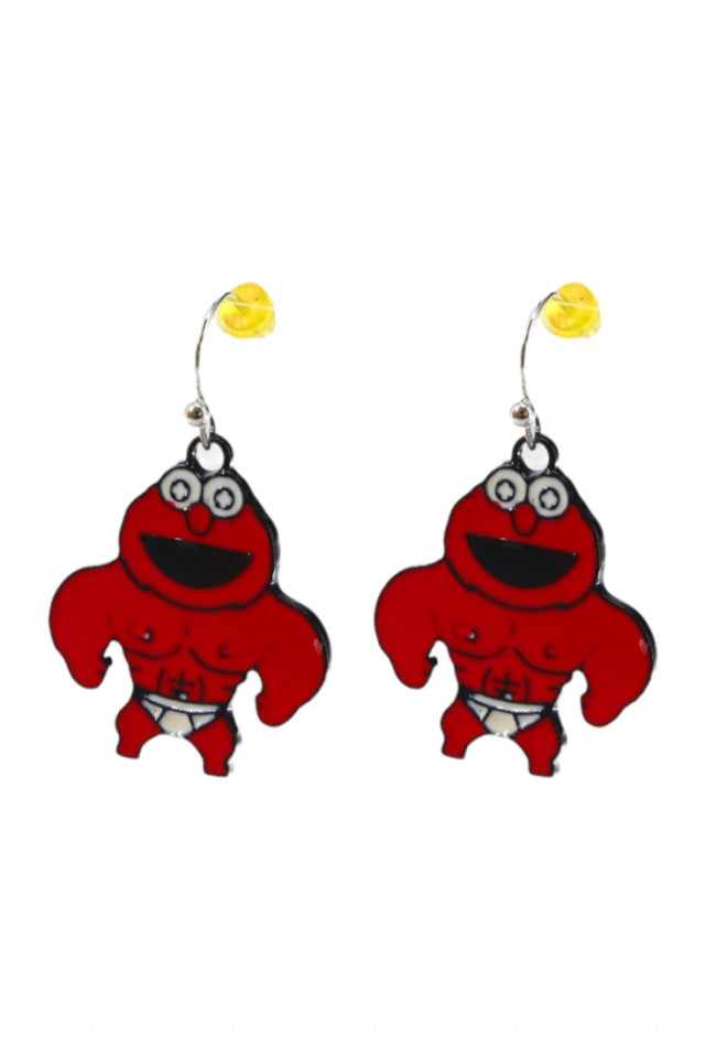 Cercei amuzanti, Sesame Street Elmo, NO10003, Otel inoxidabil, 2.3 cm, Multicolor