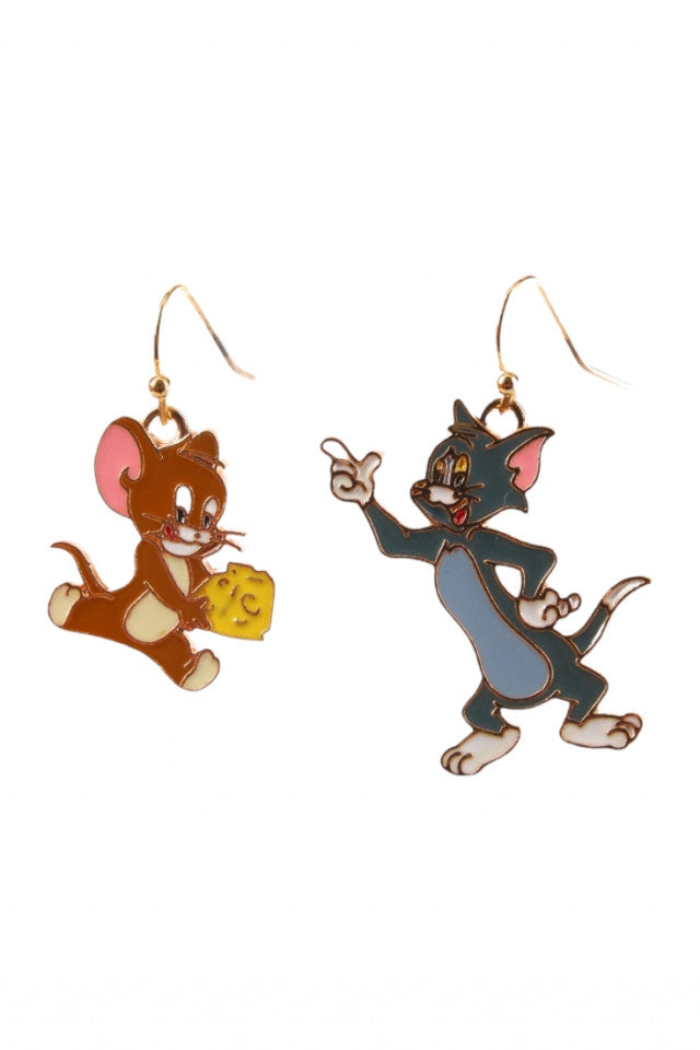 Cercei amuzanti, Tom si Jerry, NO9979, Otel inoxidabil, 2 cm, Multicolor