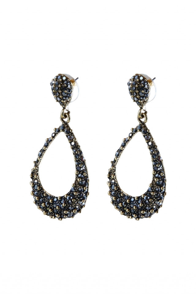 Cercei dama, eleganti, Marcasite, Otel inoxidabil, NO1295, 6 cm, Auriu