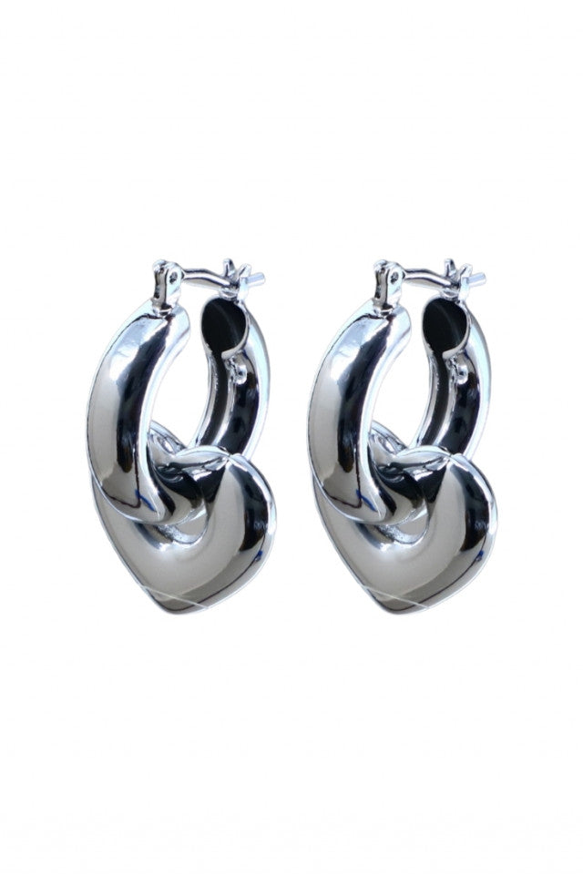 Cercei dama, Inima, Otel inoxidabil, NO1365, 2.7 cm, Argintiu