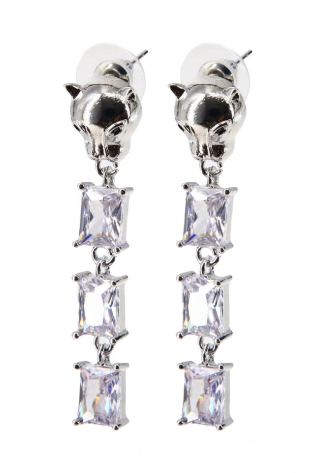 Cercei dama, Puma, Zirconiu, Otel inoxidabil, NO2888, 5 cm, Argintiu
