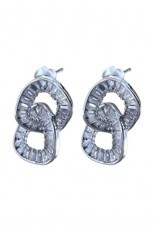 Cercei dama, Zirconiu, Otel inoxidabil, NO1209, 2 cm, Argintiu