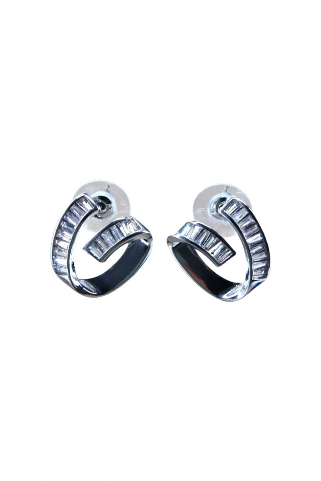 Cercei dama, Zirconiu, Otel inoxidabil, NO1223, 1.5 cm, Argintiu