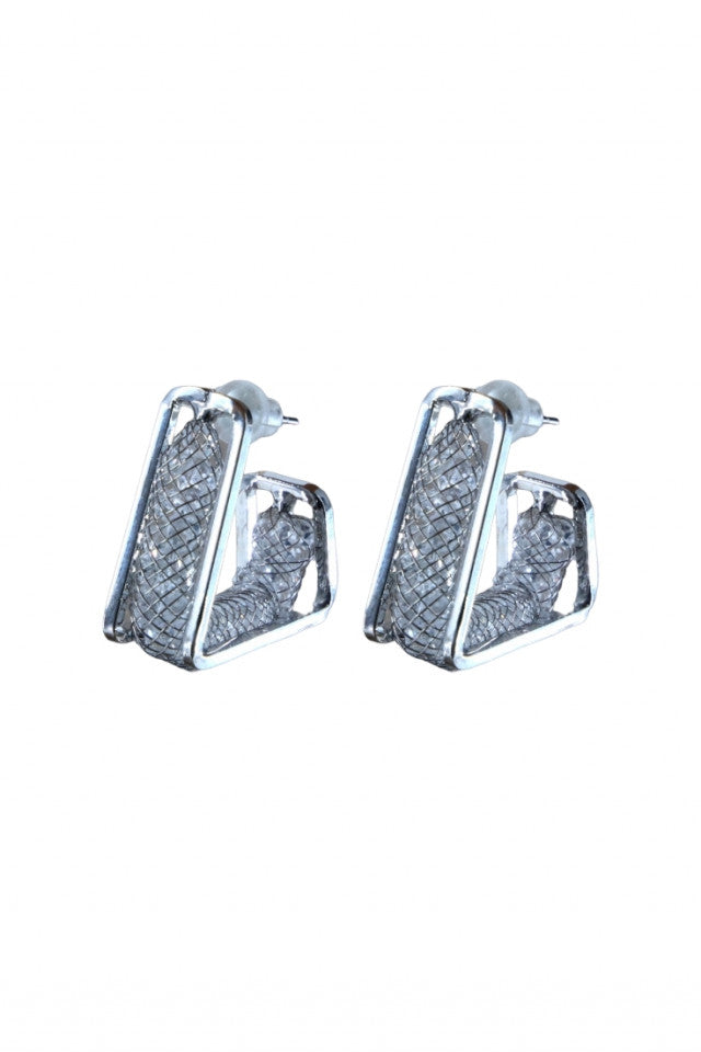 Cercei dama, Zirconiu, Otel inoxidabil, NO1226, 2 cm, Argintiu