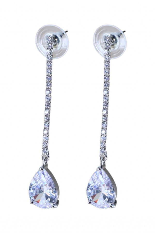 Cercei dama, Zirconiu, Otel inoxidabil, NO1271, 5 cm, Argintiu