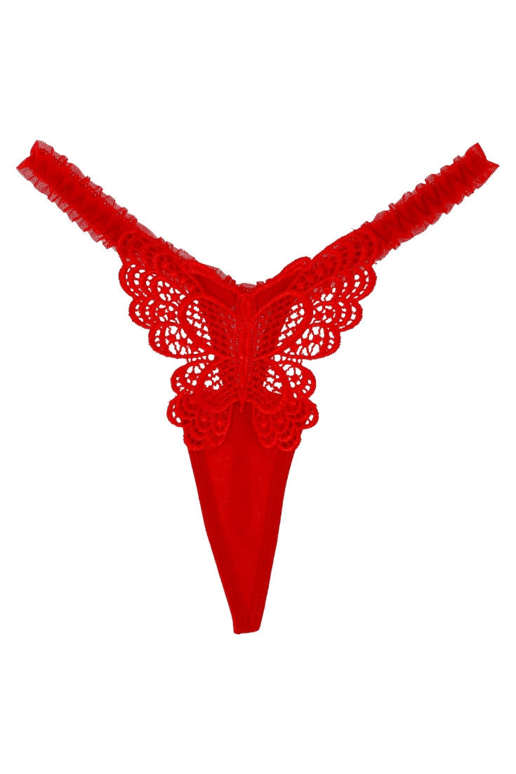 Chiloti tanga, Fluture, NO553, S-M, Rosu