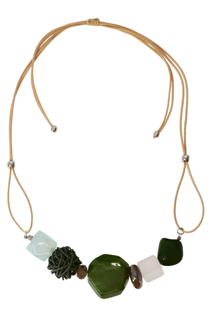 Colier cu pietre, NO332, Marime ajustabila, Multicolor