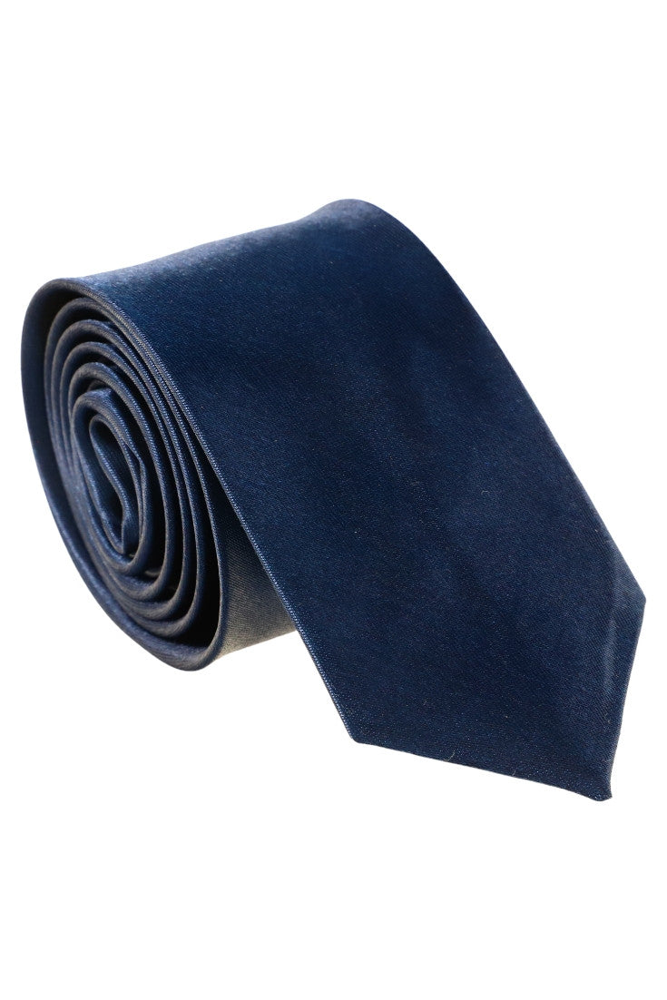 Cravata barbati, Model ingust, Aspect matasos, Satinat, NO22017, 5 x 174 cm, Bleumarin