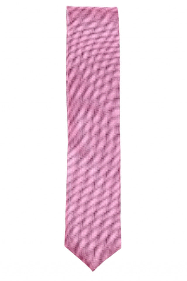 Cravata barbati, model ingust, aspect texturat, 5 x 174 cm, NO6177, Roz