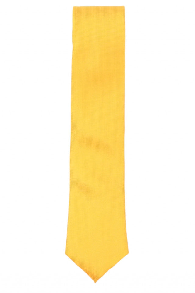 Cravata barbati, model ingust, aspect texturat, 5 x 174 cm, NO6181, Galben