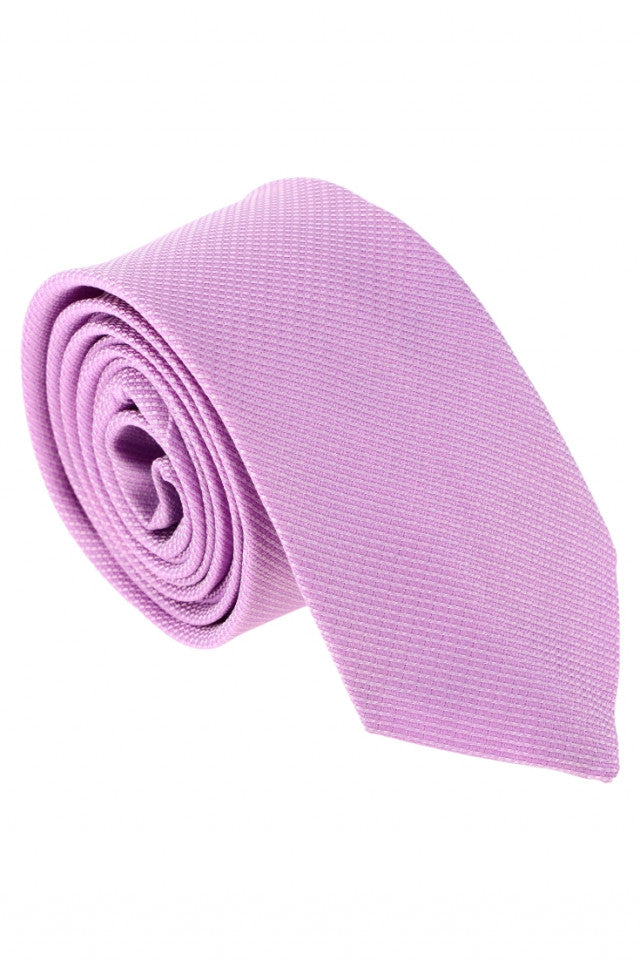 Cravata barbati, model ingust, aspect texturat, 5 x 174 cm, NO7546, Mov deschis