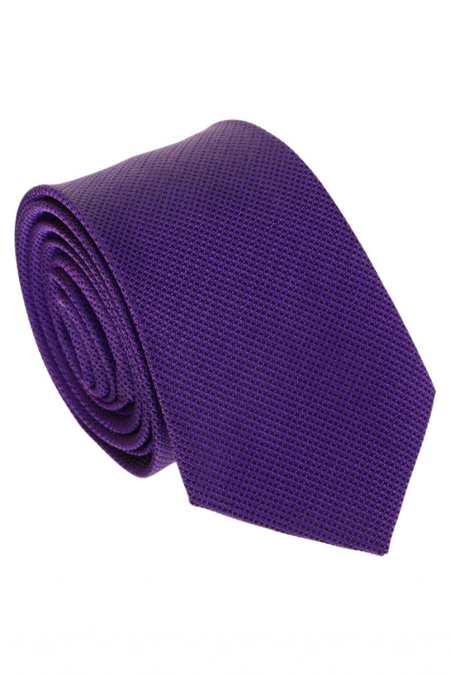 Cravata barbati, model ingust, aspect texturat, 5 x 174 cm, NO7556, Mov inchis