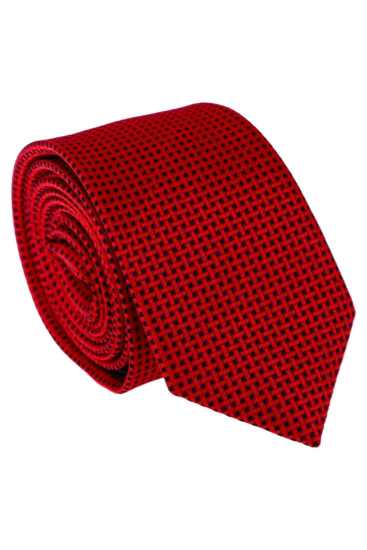 Cravata barbati, Model ingust, Aspect texturat, Abstract, NO856, 5.5 x 174 cm, Rosu