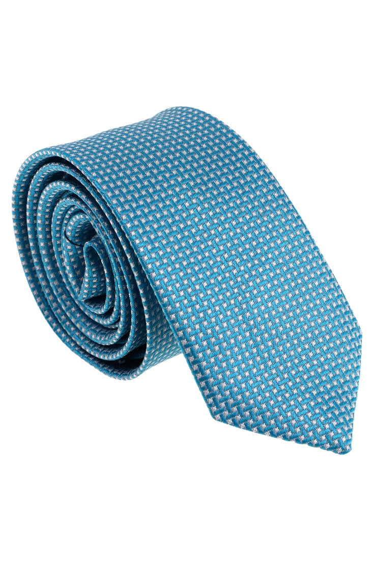 Cravata barbati, Model ingust, Aspect texturat, Abstract, NO956, 5.5 x 174 cm, Albastru