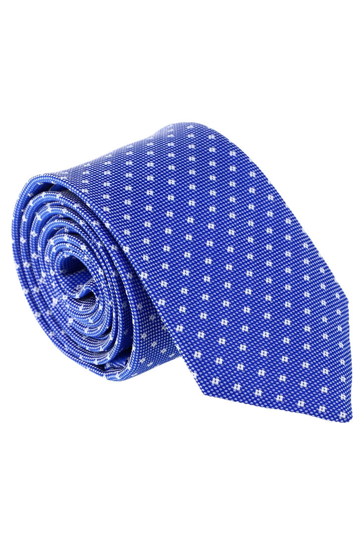 Cravata barbati, Model ingust, Aspect texturat, Romburi, NO62240, 6 x 174 cm, Albastru