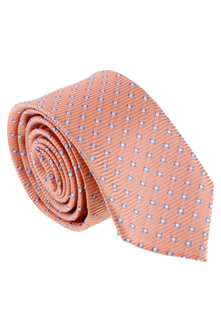 Cravata barbati, Model ingust, Aspect texturat, Romburi, NO62252, 5.5 x 174 cm, Roz