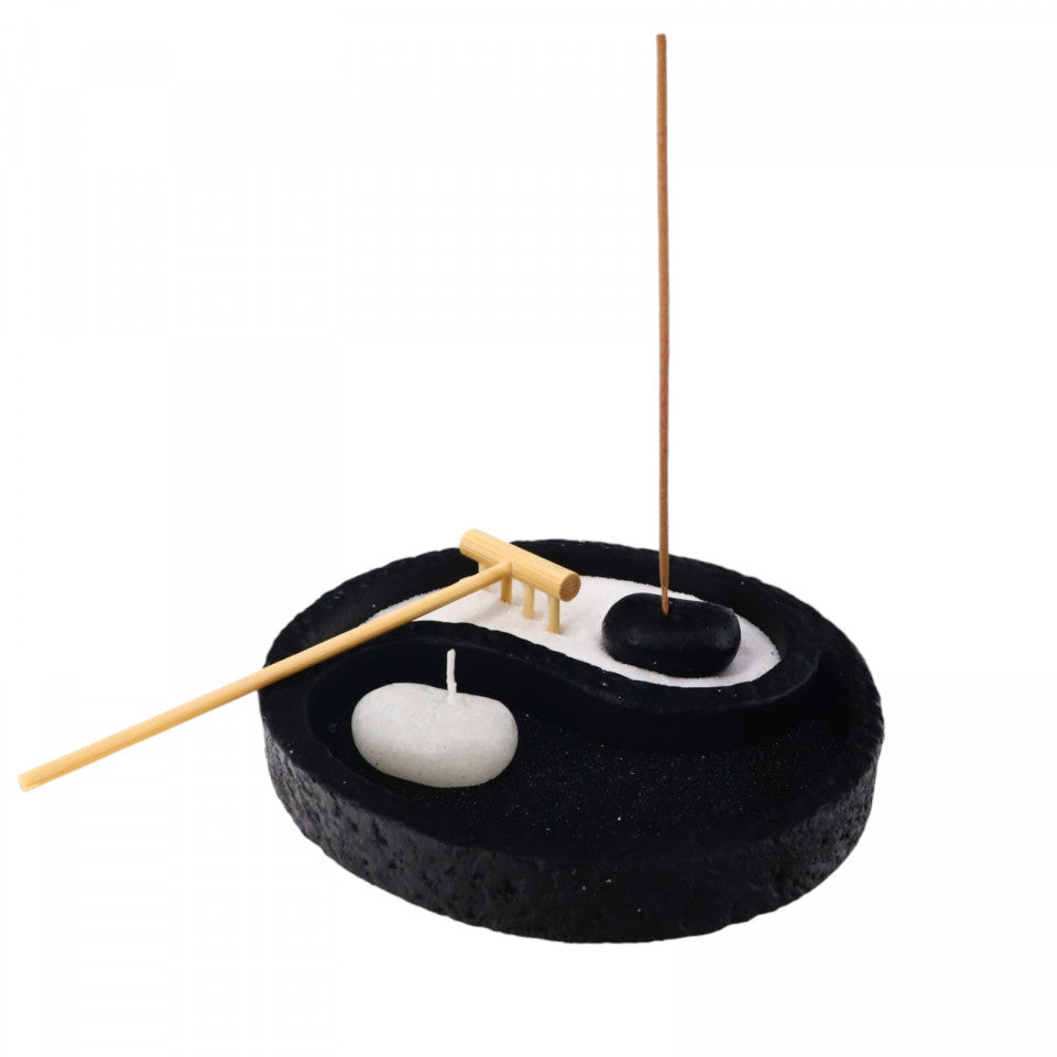 Decoratiune Feng Shui, Suport betisoare, Aromaterapie, NO49, 15 cm, Negru