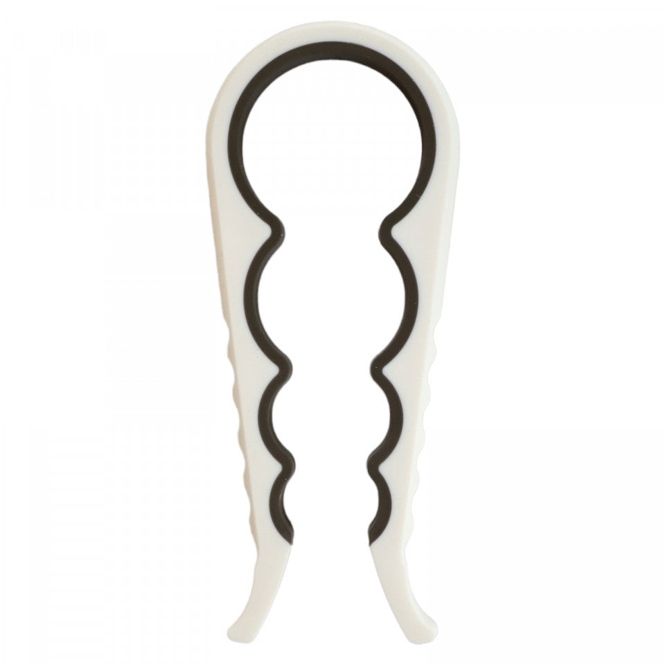 Deschizator de borcane si sticle, multifunctional, maner antialunecare,22.5 cm, Plastic, Alb