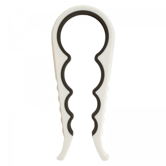 Deschizator de borcane si sticle, multifunctional, maner antialunecare,22.5 cm, Plastic, Alb