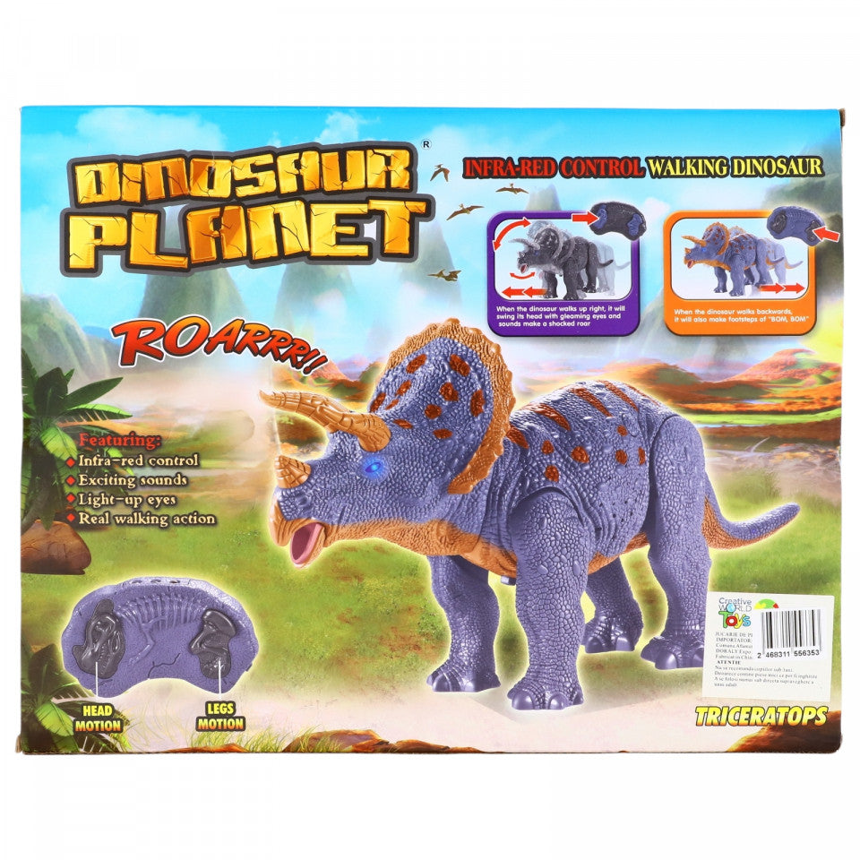 Dinozaur cu radio comanda prin infrarosu, 30 cm, 3 ani
